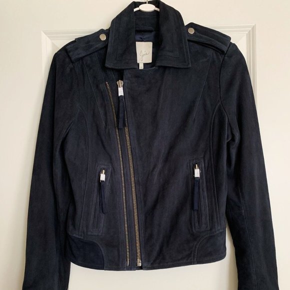 Joie Jackets & Blazers - Women's NWT Joie Ailey Leather Suede Moto Jacket in Dark Navy